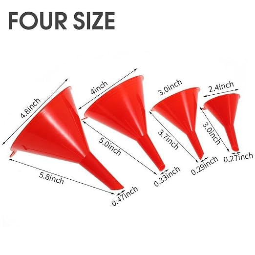 Oil Funnel Set - Plastic Funnel Kit - Image 3