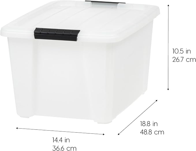 IRIS USA 33 Qt Stackable Plastic Storage Bins - Image 4