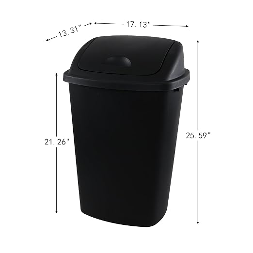 13 Gallon Black Outdoor Garbage Can - Image 2