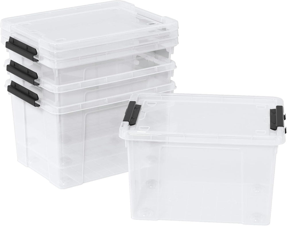 Zopnny 24 Quart Clear Plastic Storage Bin