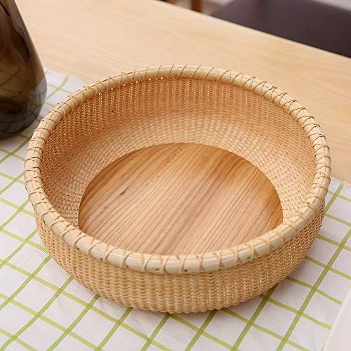 Open Round Nantucket Basket Fruit Basket Desktop Organizer Bread Basket stave...