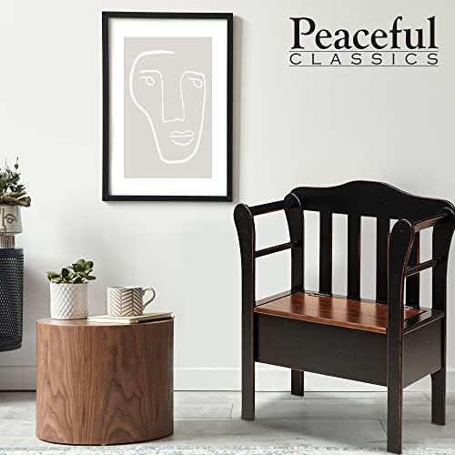 Peaceful Classics Wooden Entryway Storage Bench, Black