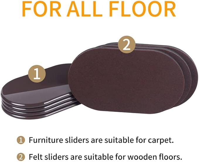 Ezprotekt 8 Pack Reusable Large Furniture Movers Sliders - Image 4