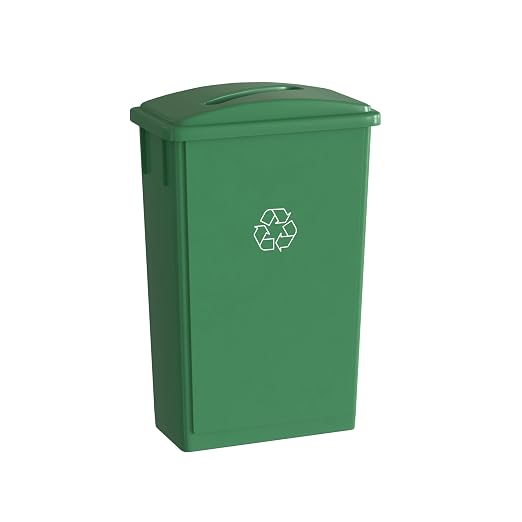 23 Gallon Green Recycle Slim Jim Trash Can by Krollen+Industrial