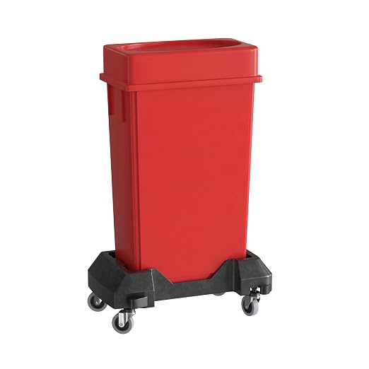 23 Gallon Red Slim Jim Trash Can by Krollen+Industrial