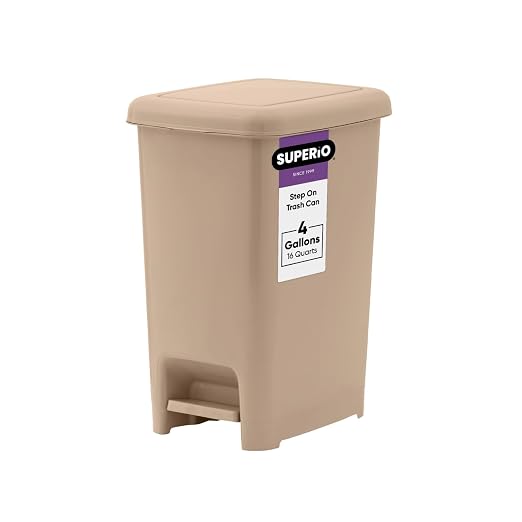 Superio Slim Step On Trash Can, Under Desk by Superio