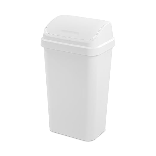 Sterilite 4-Pack Swing Top Wastebasket, Sleek Square Profile Trash Can by Sterilite
