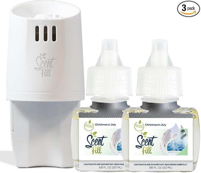 Scent Fill Christmas in July Plug in Air Freshener, Scented Oil Refills by ScentFill