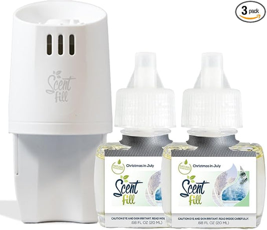 Scent Fill Christmas in July Plug in Air Freshener, Scented Oil Refills by ScentFill