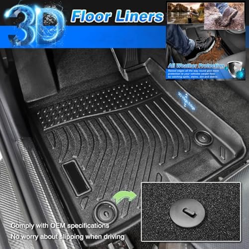 Venue Floor Mats - Car Mats for Hyundai Venue 2020-2026, All Weather Floor Mat for Venue Accessories, Heavy Duty Rubber Mats, Car Accessories