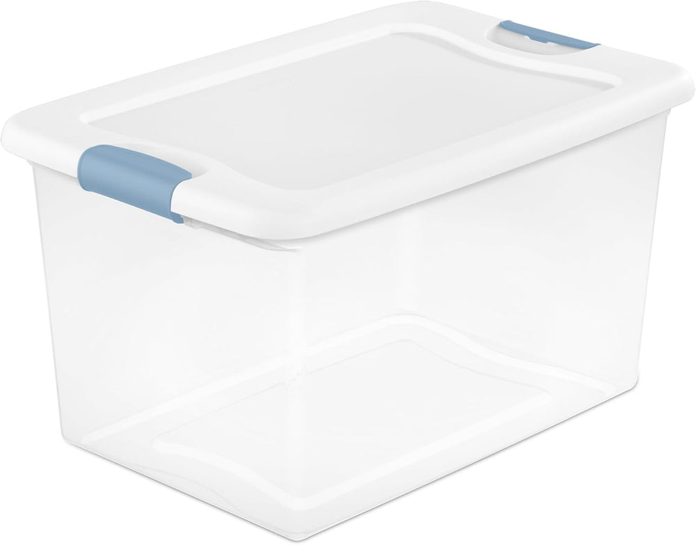 Sterilite 24-Pack Latching Box, Under Bed Storage Bins with Lids, Clear Plast...