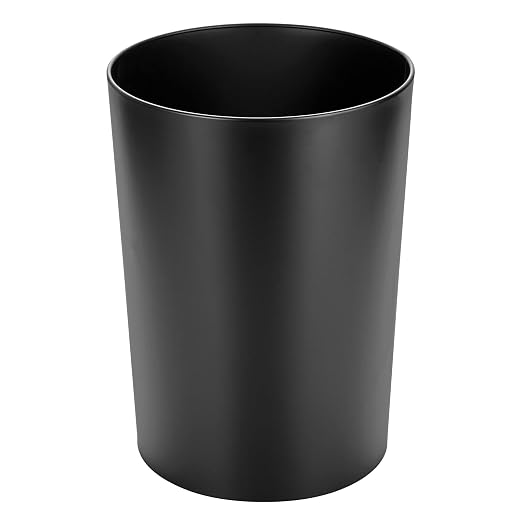 mDesign Stainless Steel Round Metal Trash Can, Small 4 Gallon Wastebasket - Image 5