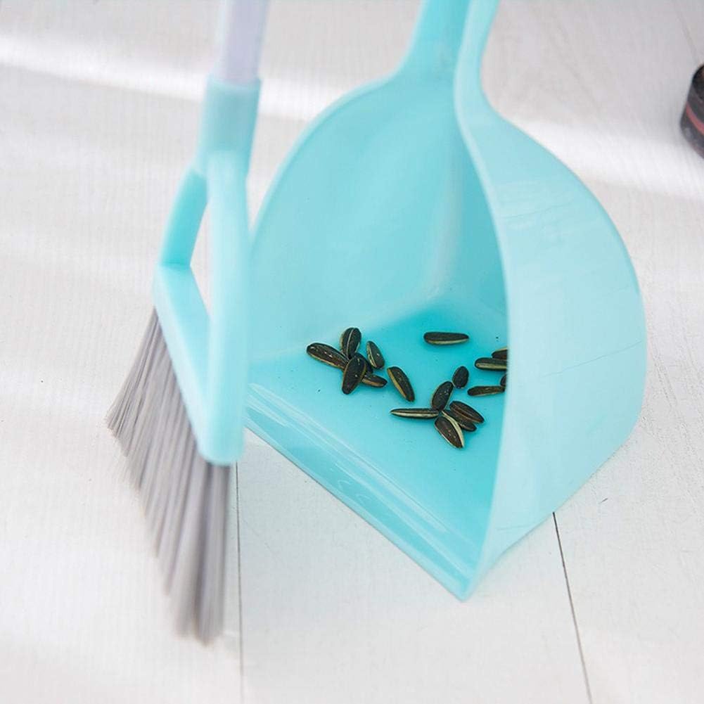 Mini Broom with Dustpan for Kids,Little Housekeeping Helper Set (Light Blue)