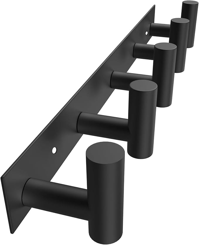 VAEHOLD Black Hat and Coat Wall Mount Rack 5 Hooks by VAEHOLD