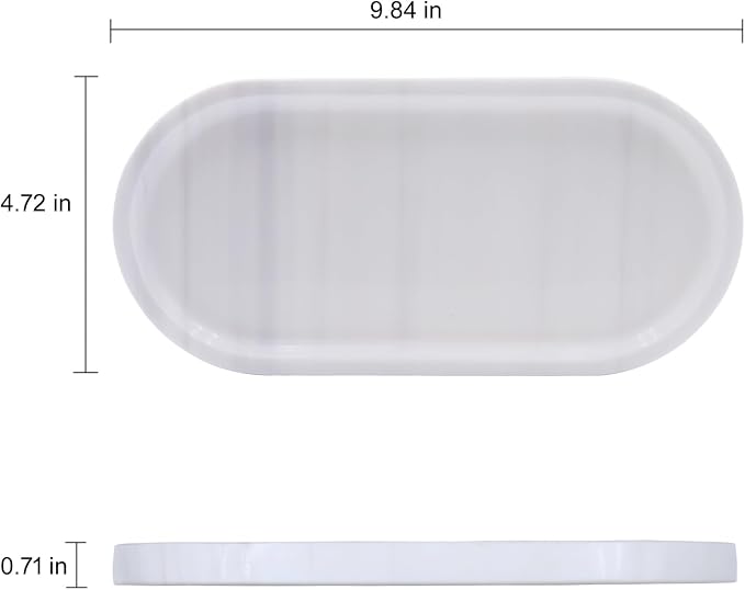 Natural Marble Tray, Oval Vanity Decorative Tray - Image 3