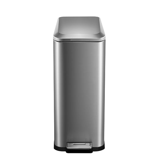 13.2 Gallon / 50L Kitchen Trash Can, Slim Stainless Steel Garbage Can - Image 2
