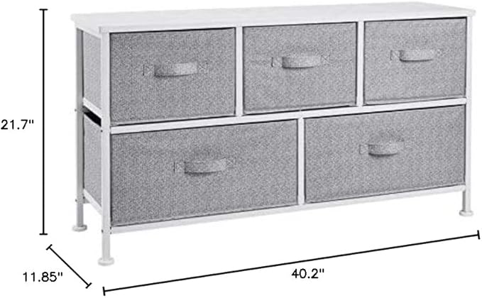 Amazon Basics Extra Wide Fabric 5-Drawer Storage Organizer Unit - Image 3