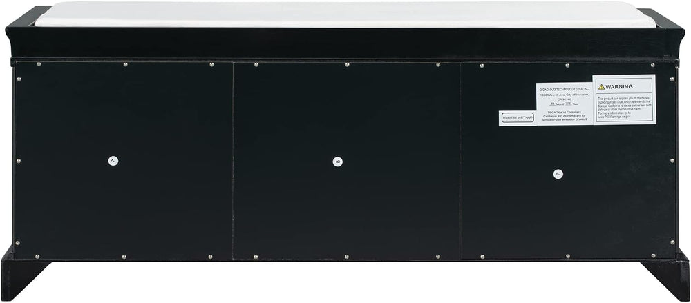 Knocbel 42.5" Storage Bench with Removable Cushion, 2 Drawers and 2 Cabi...