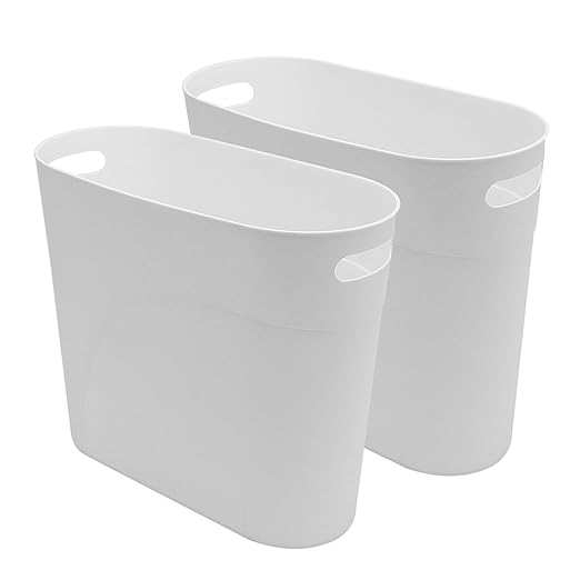 2 Pack 3.2 Gallon Plastic Trash Cans by Soddeph