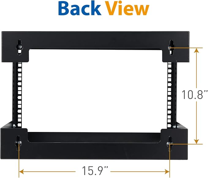 6U Wall Mount Rack Open Frame 19 Inch Server Equipment Network Cabinet 18 - Image 4