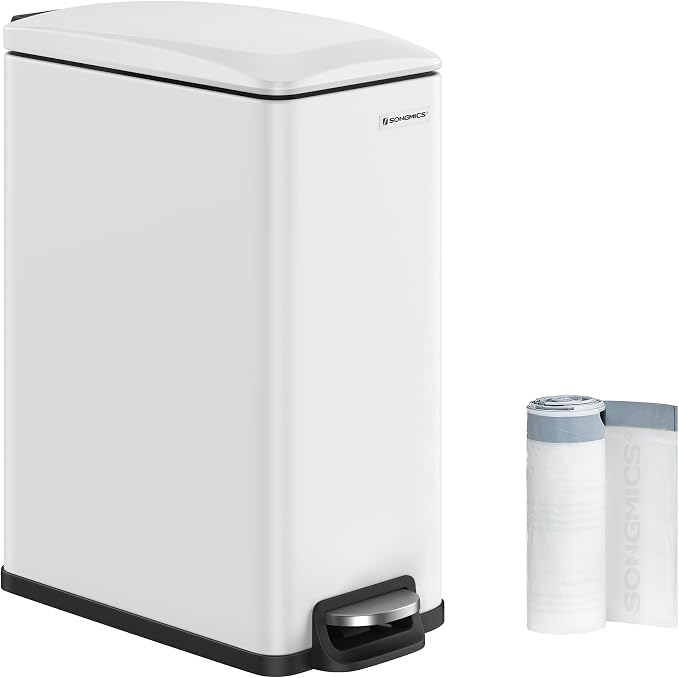 SONGMICS Slim Trash Can, 13-Gallon Garbage Can by SONGMICSbySONGMICSHOME