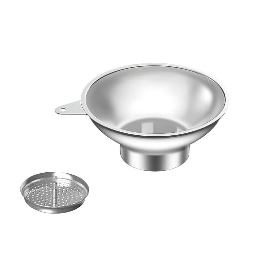 Standard Mason Jar Funnel with Strainer, Large Metal Funnel by Unknown