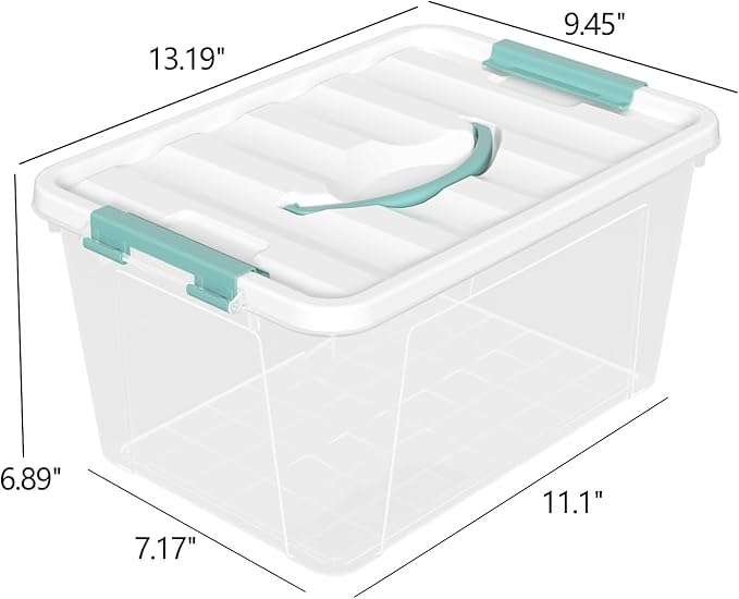 6-Pack Clear Storage Latch Bins, 14 L Plastic Storage Boxes - Image 2