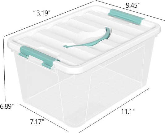 6-Pack Clear Storage Latch Bins, 14 L Plastic Storage Boxes - Image 2