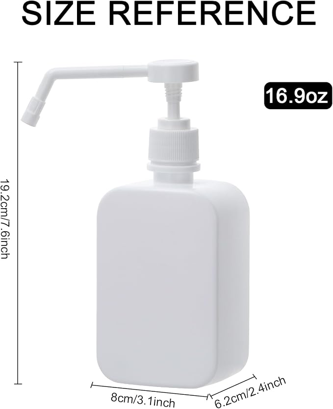 Pump Bottles Dispenser 16.9oz/500ml, 4 Pack Empty Plastic Hand Soap Shampoo - Image 2