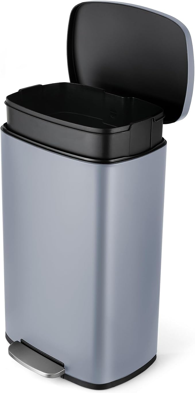 8 Gal Kitchen Trash Can, 30L Recycling or Garbage Bin, Brushed Stainless Steel by ComfyCorner