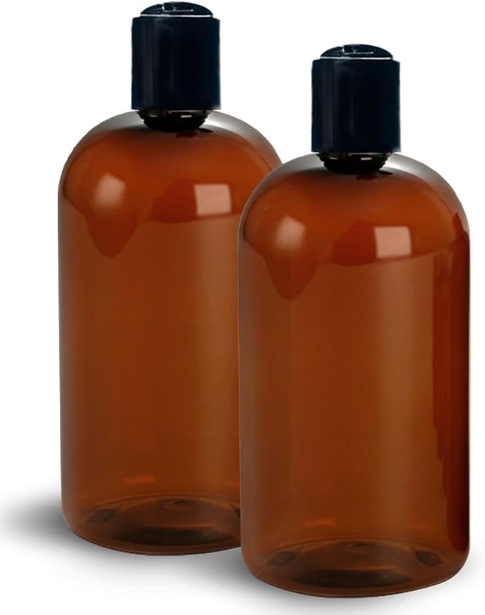 ljdeals 16 oz Amber Plastic Empty Bottles - Image 2