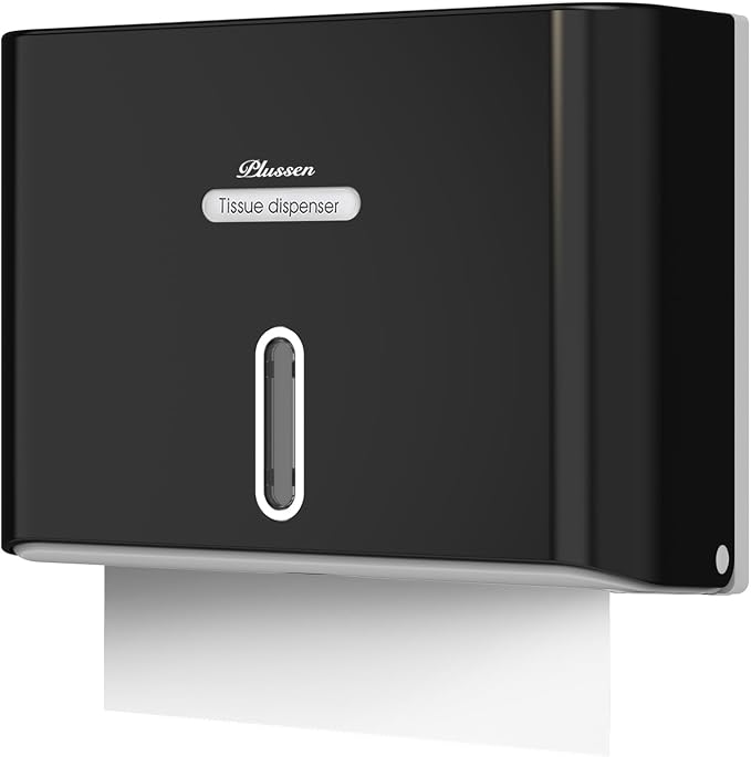 Paper Towel Dispenser Wall Mount, Adhesive No Drilling Multifold Trifold C Fold by PLUSSEN