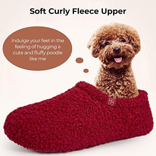 HomeTop Women's Fuzzy Curly Fur Memory Foam Loafer Slippers - Image 3