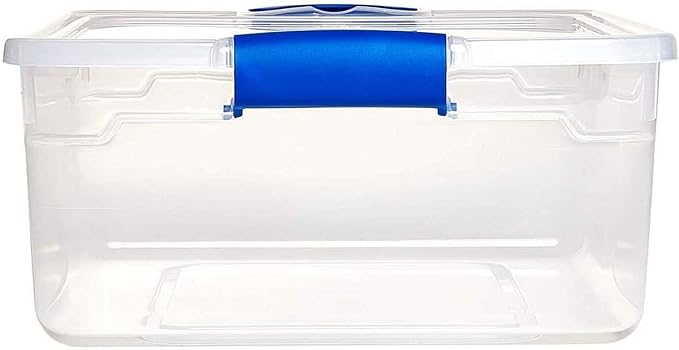 HOMZ 4-Pack Latching Lid, Small Clear Plastic Storage Bins w/ Lids, 15.5 Quart - Image 9