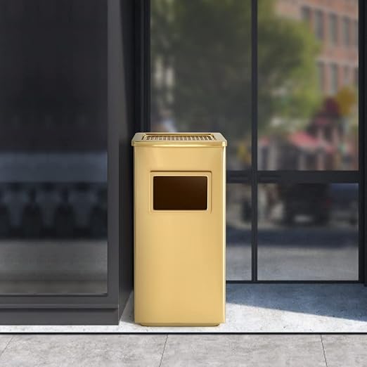 BEAMNOVA Trash Can Indoor Outdoor Black Stainless Steel Commercial Garbage Can - Image 8
