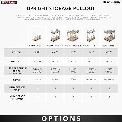 Rev-A-Shelf Narrow 9" W Pullout Triple Organizer for Cabinets