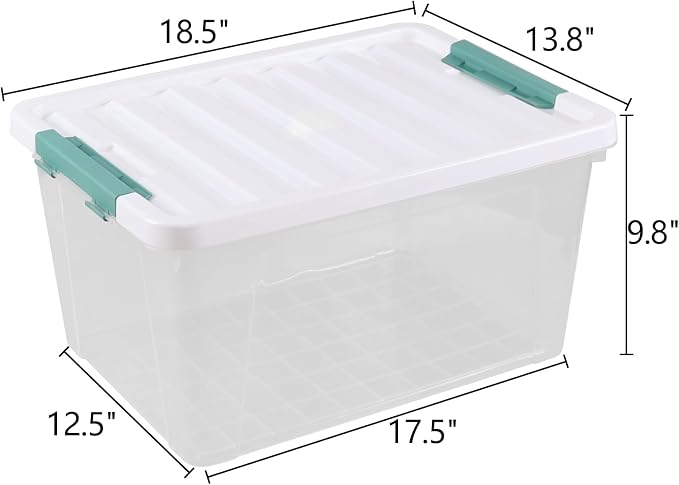 Xyskin 35 Quart Clear Large Storage Box, Plastic Storage Bins - Image 2
