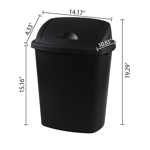 Bringer 6 Gallon Swing Top Trash Can, Plastic Garbage Can - Image 2