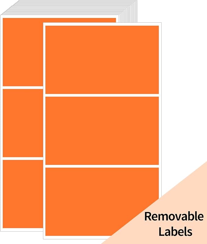 STARLIBOO Removable Colored Labels Stickers, 3X5 Inch Removable Large Label by STARLIBOO