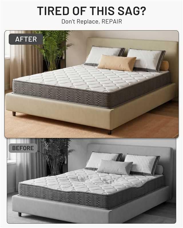 Sagging Mattress Support, Under Mattress Board to Fix Sinking Bed, 60x36x2 Inches, 40D High-Density for Sagging Bed Repair, Firm Support Corrector Pad for Queen King Twin XL, Pack of 1