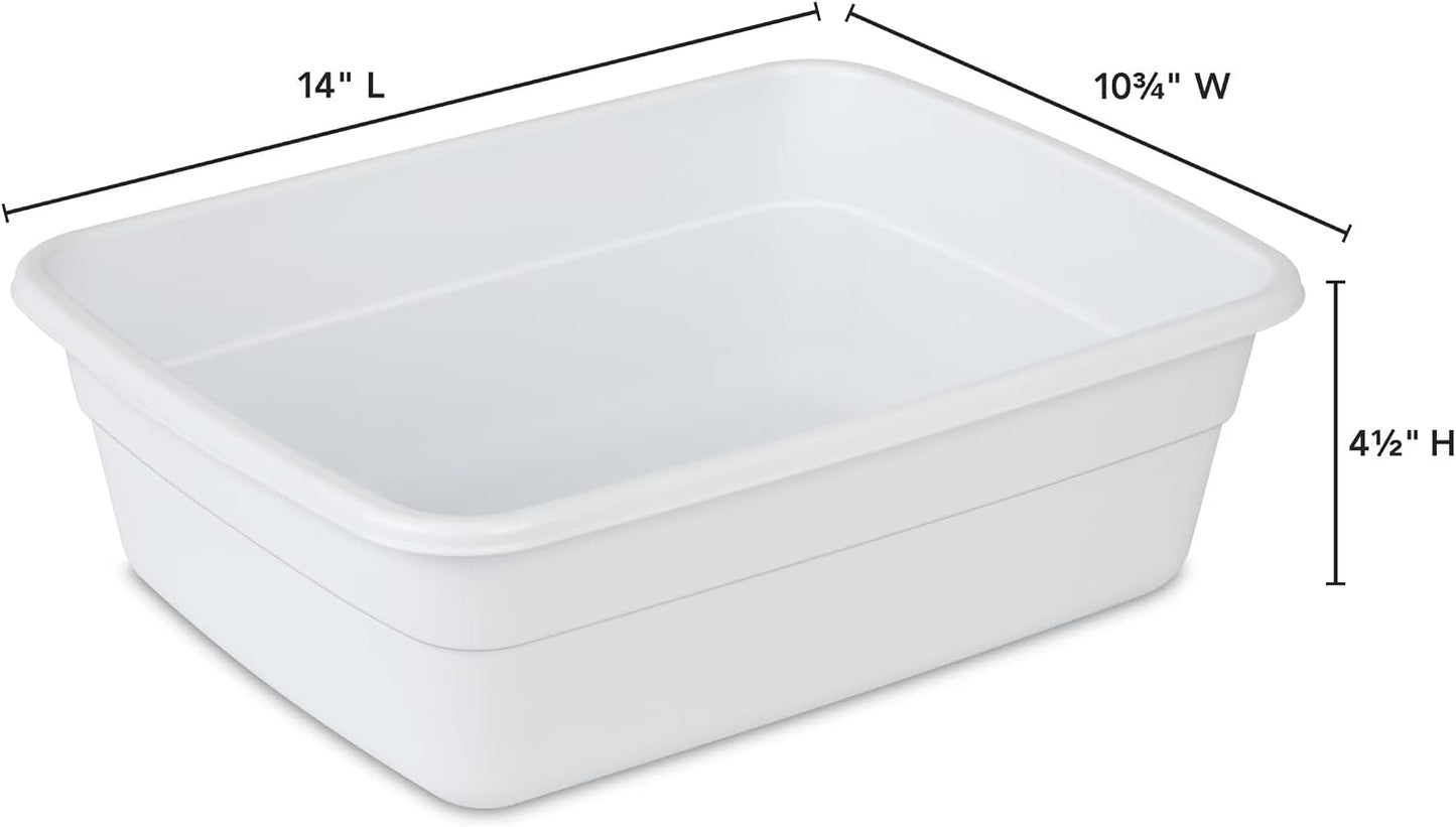 (2 Pack) Plastic Wash Tub Dishpan Basin and Foot Bath for Soaking Feet, Laundry Hand Wash Bucket, Dish Pans for Washing and Storage Cleaning Supplies - 8 Quarts