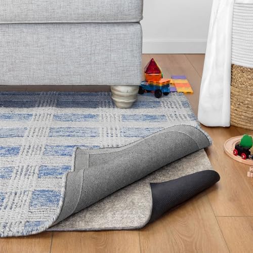 RUGPADUSA - Eco-Complete - 5'x7' - 1/4" Thick - Premiere Felt and Rubber Non-Slip Rug Pad, Made in USA, Low VOCs, 5-Year Warranty