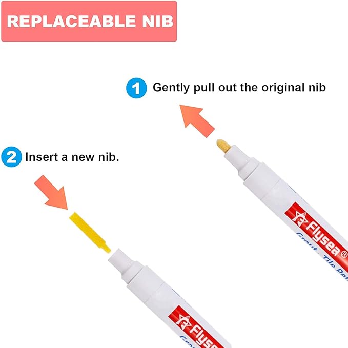 Grout Pen 12 Pack Water Based Tile Marker Repair Pens Professional - Image 3