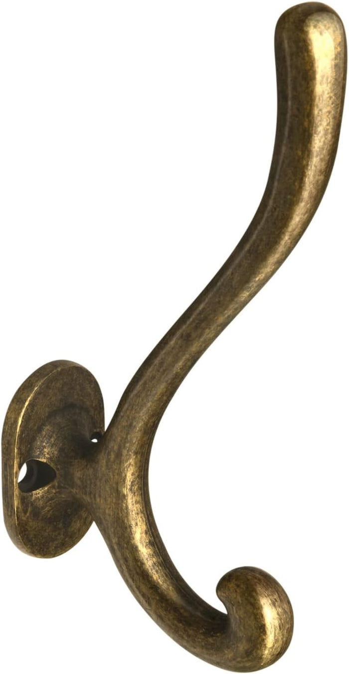 Goo-Ki Vintage Retro Antique Brass Zinc Alloy Coat Hooks - Affordable Luxury Coat Hoooks Hardware for Bedroom, Kitchen, 6 Pack