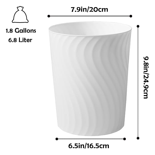 YGJT Small Trash Can, 3 Pack 1.8 Gallons Bathroom Trash Can, Slim Waste Basket - Image 2