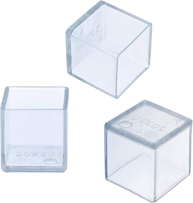 Still Awake 12 Pcs Transparent Square Anti-Slip Rubber Leg Tips Chair Leg Caps - Image 4