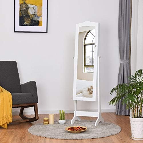 Giantex Jewelry Armoire Organizer with Full Length Mirror, 14 LEDs Floor Stan...