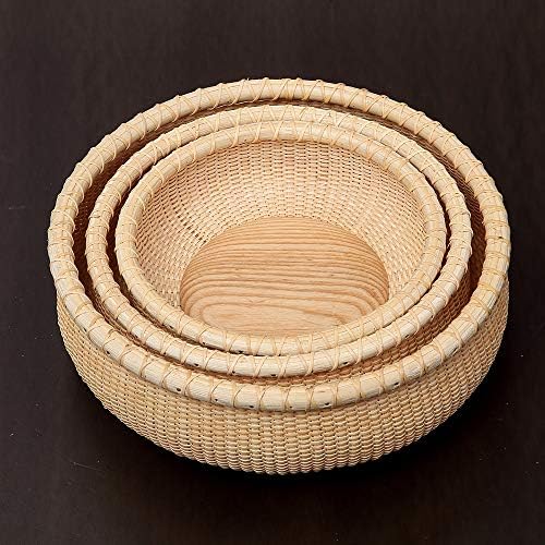 Open Round Nantucket Basket Fruit Basket Desktop Organizer Bread Basket stave...