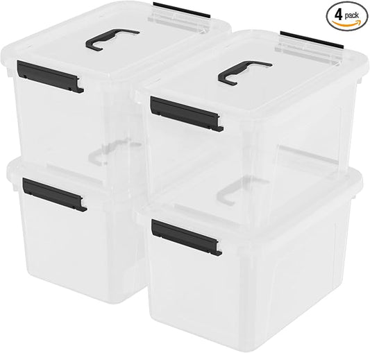 18 L Clear Latch Storage Bins by Nihenok