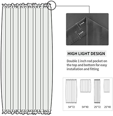 DWCN French Door Curtains – Rod Pocket Thermal Blackout Curtain - Image 3